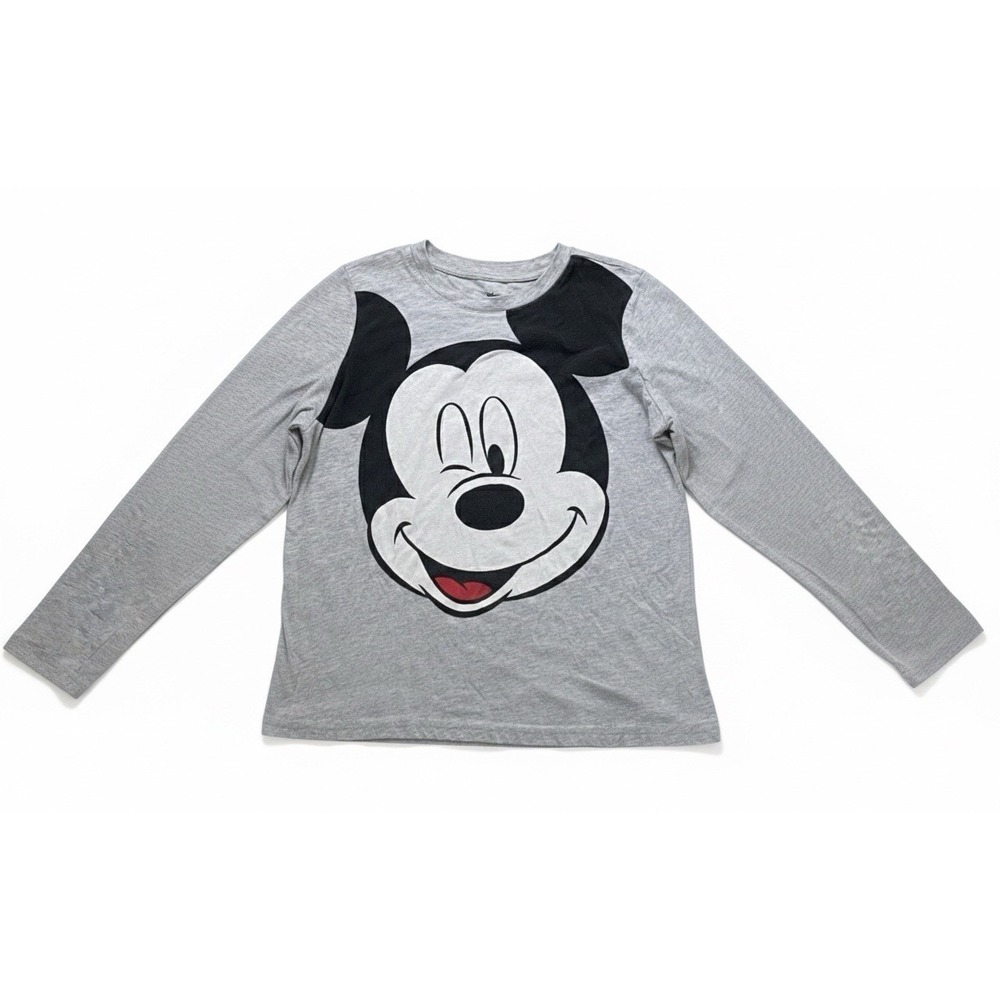 Disney Mickey Mouse Winking Long Sleeve Soft Jersey T‎ Shirt Large